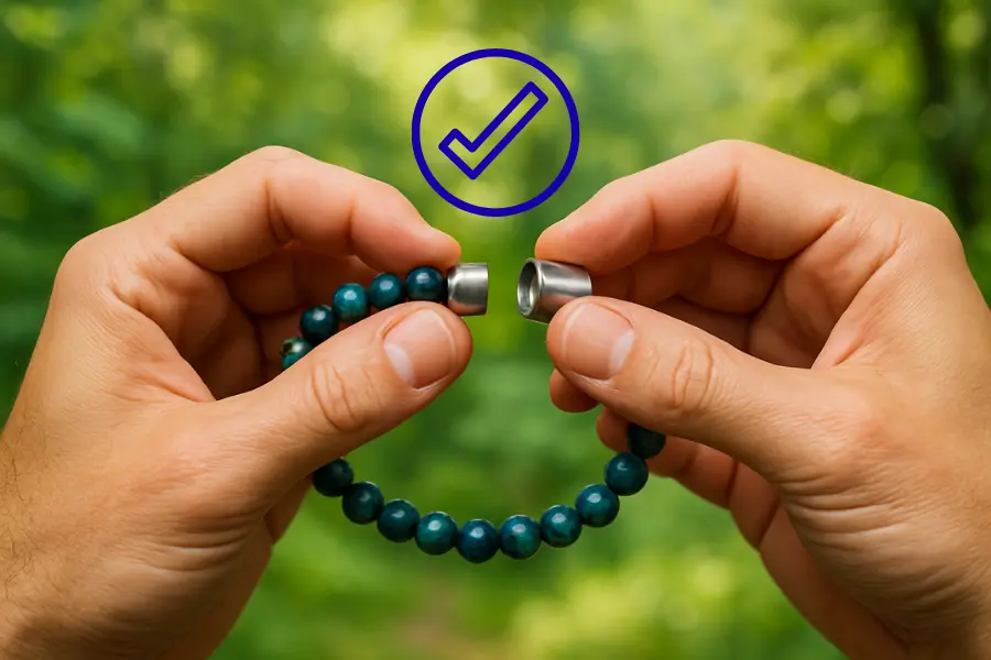 attach a magnetic clasp to a bracelet