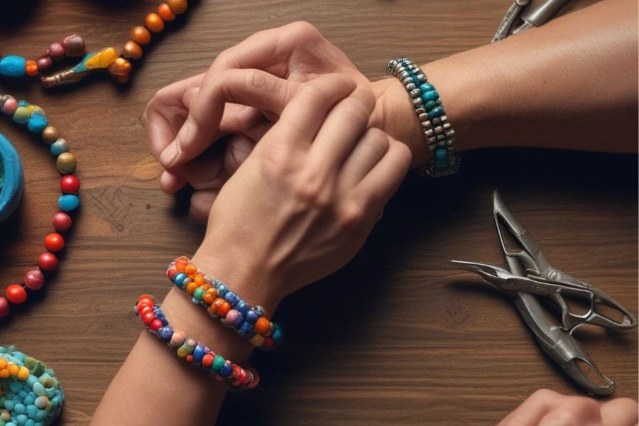 put clasp on a clay bead bracelet