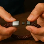remove magnetic clasp from leather bracelet