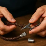 shorten leather bracelet with magnetic clasp