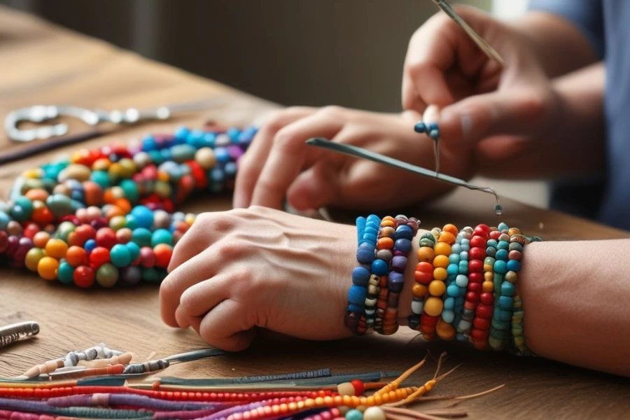 tie bead bracelet without clasp