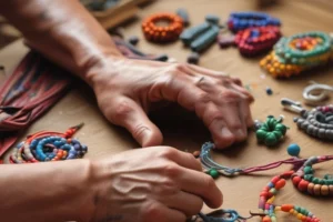 tie clay bead bracelet with clasp